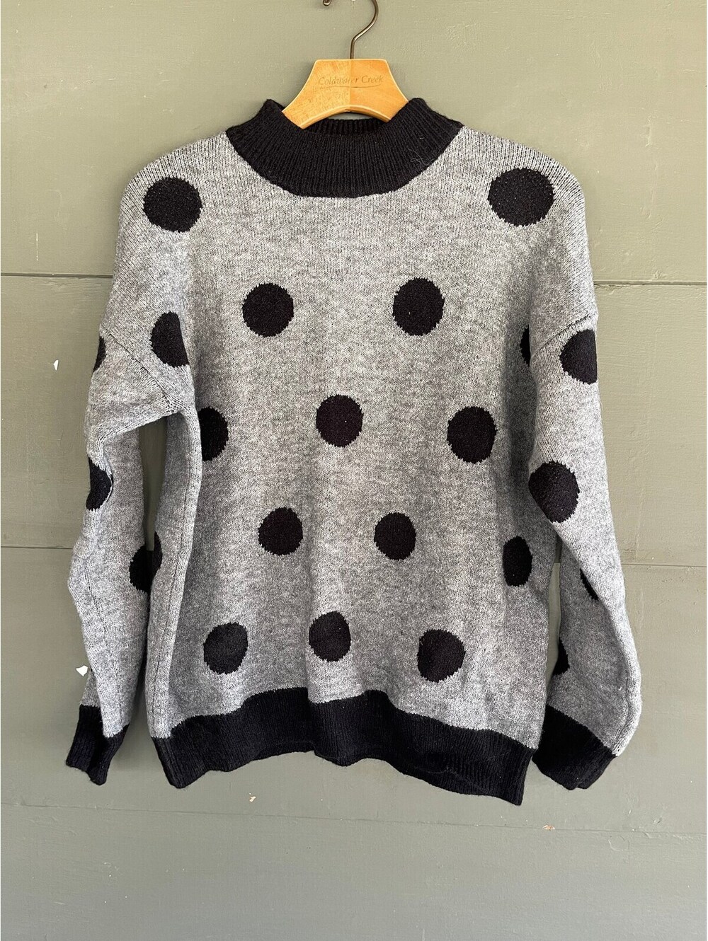 CUTE Vintage 90s POLKA DOT MockNeck Sweater medium [COPY] [COPY]